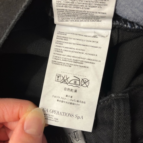 Emporio Armani Push Up J239 Black Slim Straight Jeans Sz 27 Y2K Embellished - Picture 12 of 12